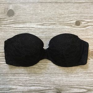Victoria’s Secret | Black Lace Strapless Bra